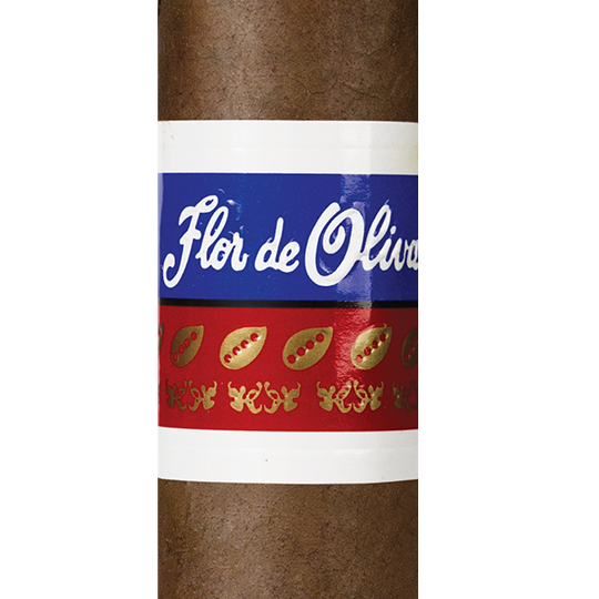 Flor de Oliva classic blue and gold embossed cigar band